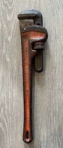 Rigid 18" Heavy Duty Red Pipe Wrench The Ridge Tool Co Elyria Ohio USA Vtg - Picture 1 of 5
