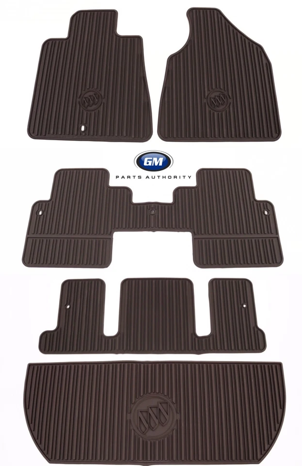 2011-2017 Buick Enclave Premium All Weather Floor Mat Package Cocoa Genuine OEM - Image 1 of 1