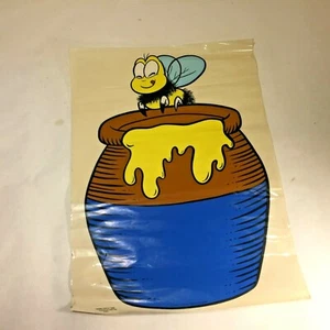 Vtg Sears Roebuck Disney Bee Hunny Pot Vinyl Sticker Decal Mural Winnie Pooh - Picture 1 of 4