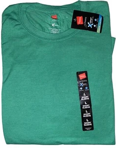 Size Large Hanes Ultimate X-temp Men Tagless Short Sleeve T-Shirt - Green - Picture 1 of 2