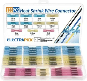 135PCS Assortment Heat Shrink Wire Connectors Electrical Terminals Crimp Seal - Picture 1 of 7