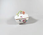 Herend, Bouquet De Saxe Heart Shaped Box 4", Handpainted Porcelain ! (Bt011)