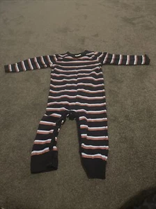 Milky stripped Button Up Bodysuit 12-18 Months like new - Picture 1 of 4