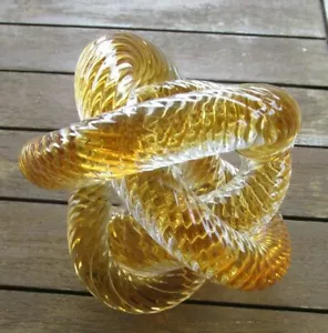 FUSION Z ESTUDIO CUERDA NÁUTICA CRISTAL DE ARTE NUDO ESCULTURA MODERNISTA PISAPAPELES - Imagen 1 de 6