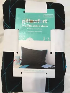 Pillowfort Triángulo Puntada Silla Negro Azul Niños Ropa de cama Nueva - Imagen 1 de 8