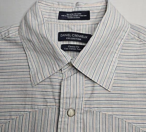 Mens Daniel Cremieux Collection Short Sleeve Snap Front Shirt Medium M/M - Picture 1 of 2