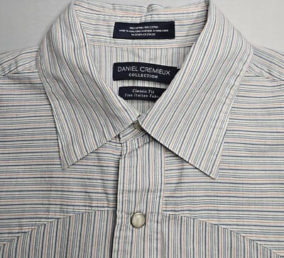 Mens Daniel Cremieux Collection Short Sleeve Snap Front Shirt Medium M/M - Image 1 of 2