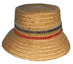 Vintage Woven Straw Grass Bucket HAT - Picture 1 of 1