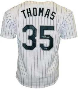 Frank Thomas Signed Chicago White Pinstripe Baseball Jersey Beckett - Picture 1 of 4