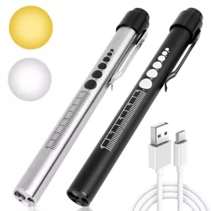 Medical LED Pen Torch Nurses Doctor Eye Examination Light Pupil Gauge First Aid - Picture 1 of 9