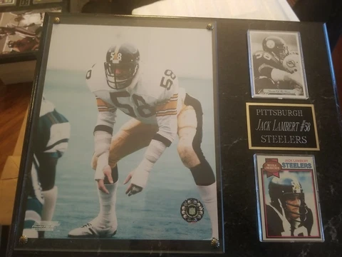 Pittsburgh Steelers JACK LAMBERT #58 PHOTO PLAQUE Steel Curtain Cover
