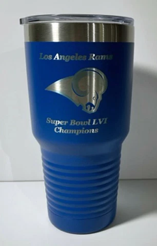 Los Angeles Rams Super Bowl LVI Champions 30 oz vacuum insulated tumbler w lid Cover
