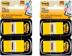 Post-it Standard Page Flags in Dispenser Yellow 200 Flags/Dispenser find fast 1" - Picture 1 of 3