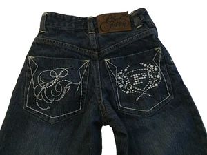 Phat Farm Mädchenjeans dunkelgewaschen verziert Größe 7 - Bild 1 von 8
