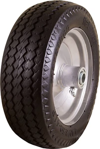 Marathon 4.10/3.50-4" Flat Free All Purpose Tire on Wheel 4" Centered 3/4" Ball - Picture 1 of 6