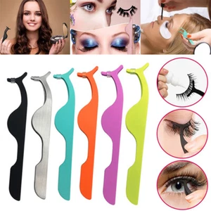 False Eyelashes Clip EyeLash Tweezers Applicator Eye Lash Aid Forcep Tools - Picture 1 of 18