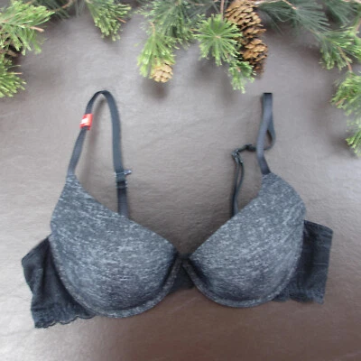 So Bra 36B Gris Acolchado Con Aros Cierre Ajustable Espalda Nuevo Foto 1 de 4