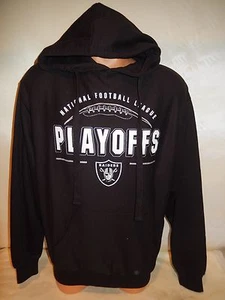 9812 MENS LAS VEGAS RAIDERS "Playoffs" Hooded Hoodie Jersey SWEATSHIRT Black NEW - Picture 1 of 1