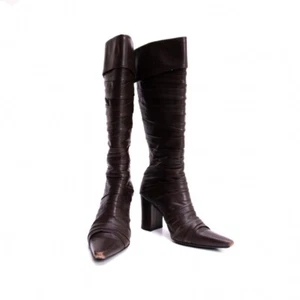 Jean Paul GAULTIER Leather Long Mommy Boots Size US About 6(K-135507) - Picture 1 of 12