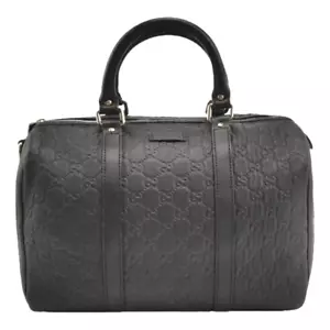 Gucci Micro Series Black Full Leather Embossed Boston Tote - Picture 1 of 7