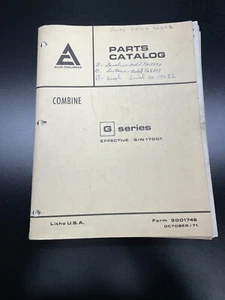 Allis Chalmers G Series Combine Parts Catalog 1971 S/n 17001 Form 9001746 - Picture 1 of 3