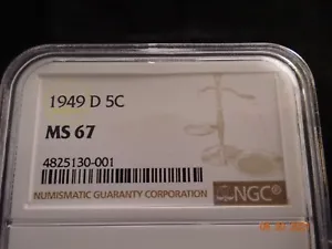 1949-D Jefferson Nickel, NGC MS67 - Picture 1 of 7