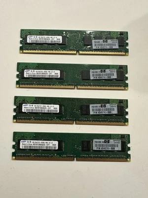 4PCS Samsung 1GB 1Rx8 PC2-6400U-666-12-ZZ M378T2863QZS-CF7 PC Memory - Image 1 of 2