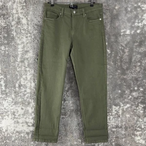 NUEVO Pantalones de mezclilla ajustados Banana Republic para mujer talla 8 tiro medio verde botón cremallera algodón - Imagen 1 de 12
