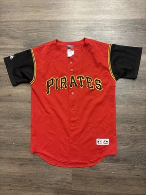 VTG Pittsburgh Pirates Throwback Red Alternate Button-Up Jersey Youth Large USA - Image 1 of 4