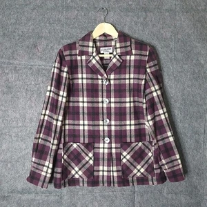 PENDLETON Limited Edition 49er Purple Plaid Wool Vintage Shirt Jacket Small - Picture 1 of 9
