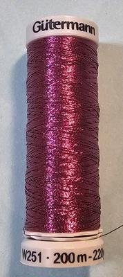 Gutermann Metallic Embroidery Thread BRILLIANT PINK 100% Viscose 200m-220yd/vgs - Image 1 of 3