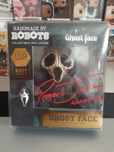 HANDMADE BY ROBOTS AUTOGRAPHED " GOLD " GHOSTFACE ( ROGER JACKSON )( JSA CERT )! - Picture 1 of 6
