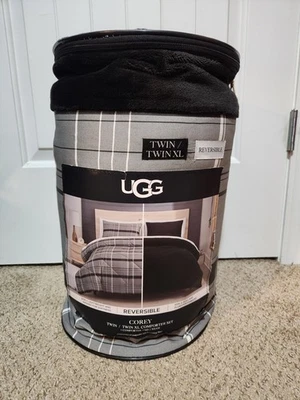 Ugg Corey Twin/Twin XL Comforter Set - Off Black Plaid - Image 1 of 4