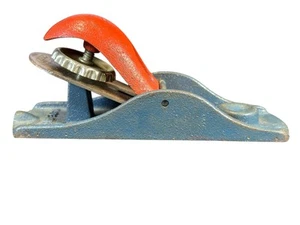 De colección Stanley H1247-247 Handyman Bloque Avión EE. UU. Cuerpo Azul Naranja Palanca Tapa - Imagen 1 de 10