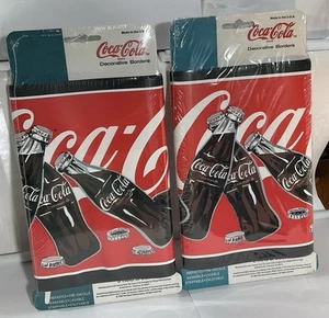 2 Coca Cola COKE Wallpaper Border Bottles Caps Vtg 1993 2 Packs 8” 5 Yards Total - Picture 1 of 4