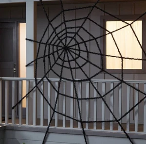 Hyde & EEK! Giant 10' Black Spider Web Halloween Decorative Prop Polyester Decor - Picture 1 of 5