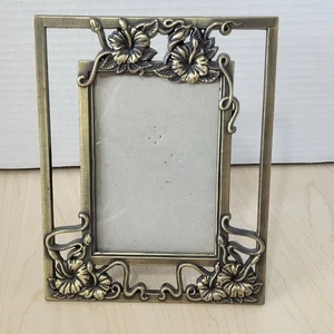 Weston Gallery Metal Photo Frame 4x6 Antique Bronze Hibiscus Floral Design - Picture 1 of 7