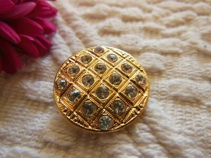 Bouton en métal doré strass multiple léger à pied diamètre: 2,1 cm ref 6135 - Picture 1 of 3