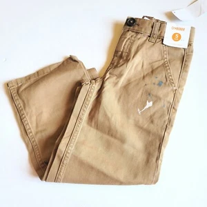 Gymboree Boys sz 5 Yacht Team Paint Splatter Twill Pants NWT Adj Waist Khaki - Picture 1 of 2