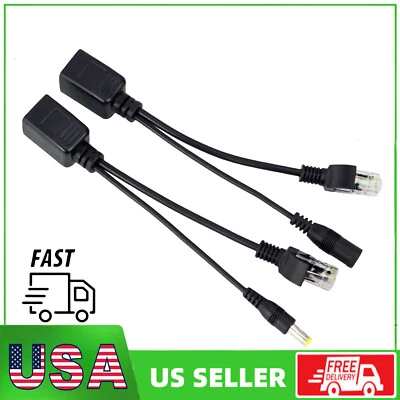 Passive Power Over Ethernet PoE Adapter Injector+ Splitter Kit 5v 12v 24v 48v - Image 1 of 4