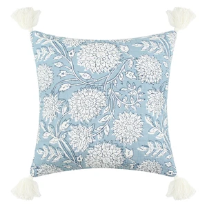 Adare Blue Tassel Pillow - Levtex Home - Picture 1 of 3