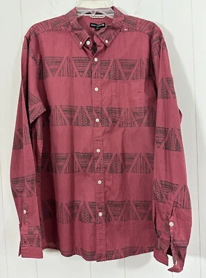NWT Ocean Current Men’s Shirt Adult Size L Red Button Up Long Sleeve - Image 1 of 4