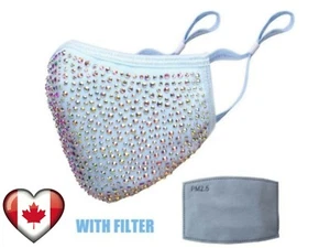 Rhinestone Bling Face Mask for Women with filter- Free shipping from Canada - Bild 1 von 8