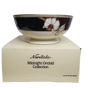 Tazón de fruta grande para orquídea de medianoche Noritake con caja de colección 7290 porción de 8 - Imagen 1 de 11