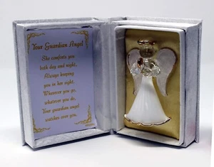 Guardian Angel Box A Glass Angel Made to Look Like a Book/Bible by Cellini Gifts - Picture 1 of 6