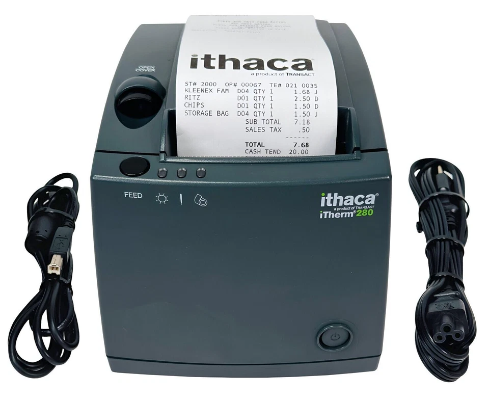 TransAct Ithaca iTherm 280 MOD 280-UL-1 Thermal POS Receipt Printer USB Cutter - Image 1 of 4