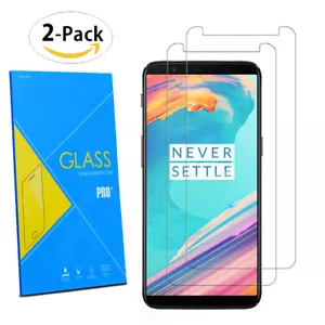 For OnePlus 5T 6.01" 2017 - 2-Pack Tempered Glasses Screen Guard Protector Film - Picture 1 of 3