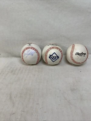 Tampa Bay Rays Rawlings Официальный Главная лига Бейсбола Лот из 3 двух были подписаны - Изображение 1 из 4