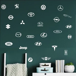 Cars Symbol Logo set 23 AUDI Wall Stickers Boys Bedroom vinyl stickers Decor - Picture 1 of 10