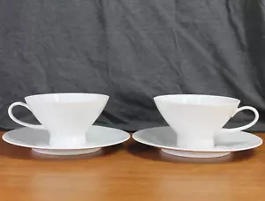 Rosenthal Cina continentale - Bianco classico moderno - Set di tazze e piattini - DUE - 2 - Foto 1 di 5